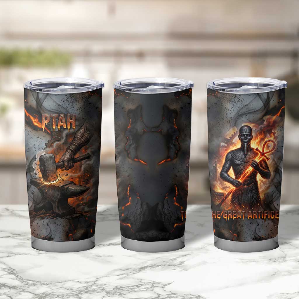 Ptah Egyptian Tumbler Cup God of Creation Great Artificer Hammer - Anvil Fire Forged