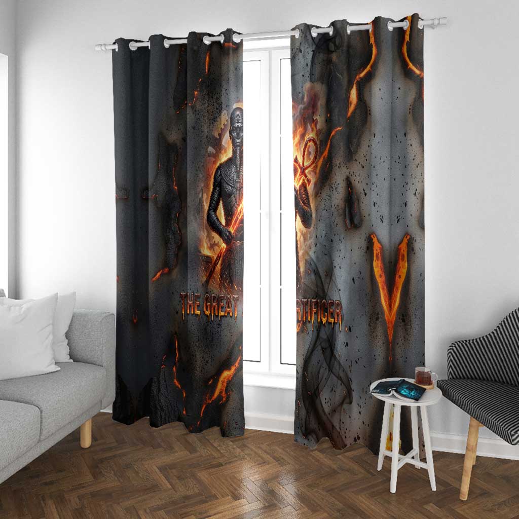 Ptah Egyptian Window Curtain God of Creation Great Artificer Hammer - Anvil Fire Forged