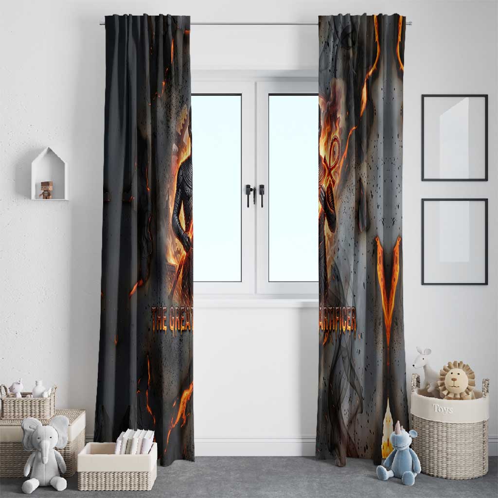 Ptah Egyptian Window Curtain God of Creation Great Artificer Hammer - Anvil Fire Forged