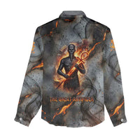 Ptah Egyptian Women Casual Shirt God of Creation Great Artificer Hammer - Anvil Fire Forged