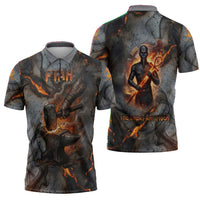 Ptah Egyptian Zipper Polo Shirt God of Creation Great Artificer Hammer - Anvil Fire Forged