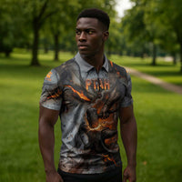 Ptah Egyptian Zipper Polo Shirt God of Creation Great Artificer Hammer - Anvil Fire Forged