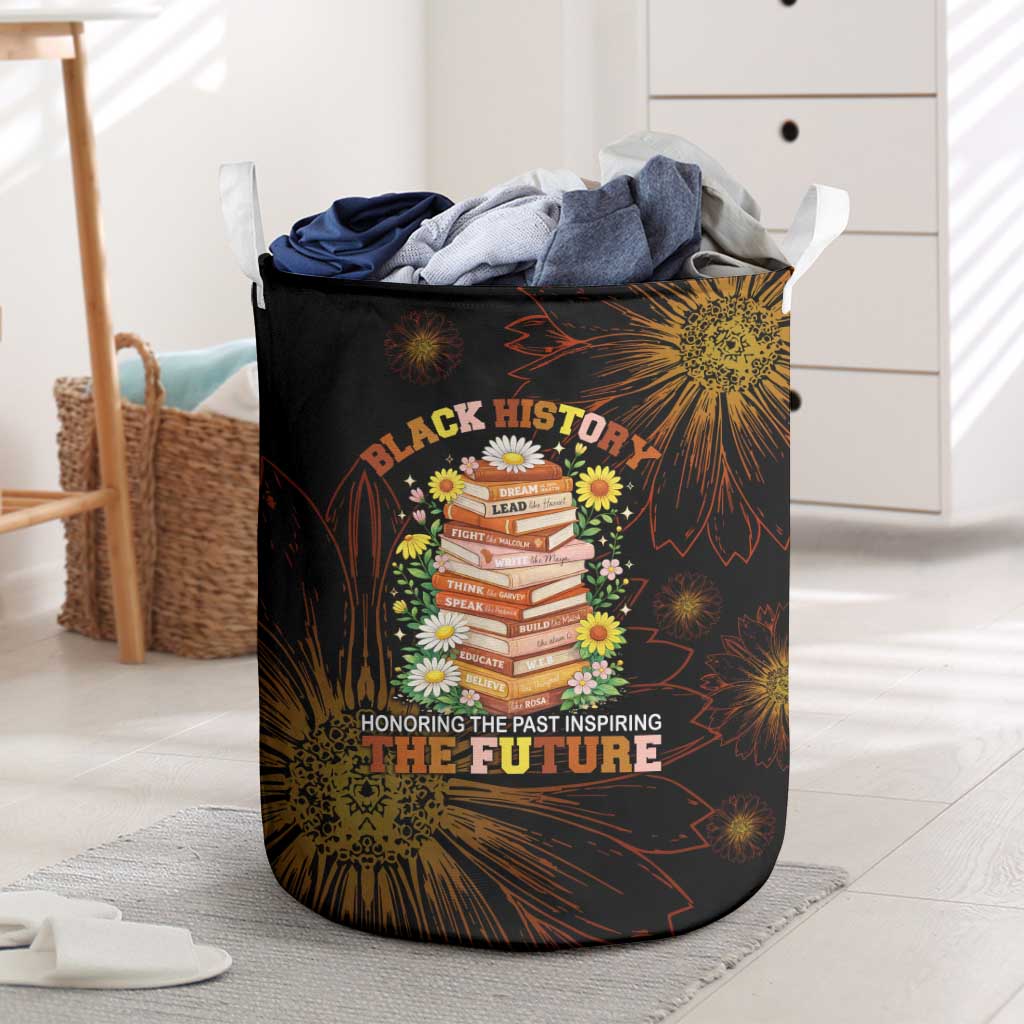 Black History Month Black African American Teachers Laundry Basket Afrocentric Floral Art with Motivational Typography