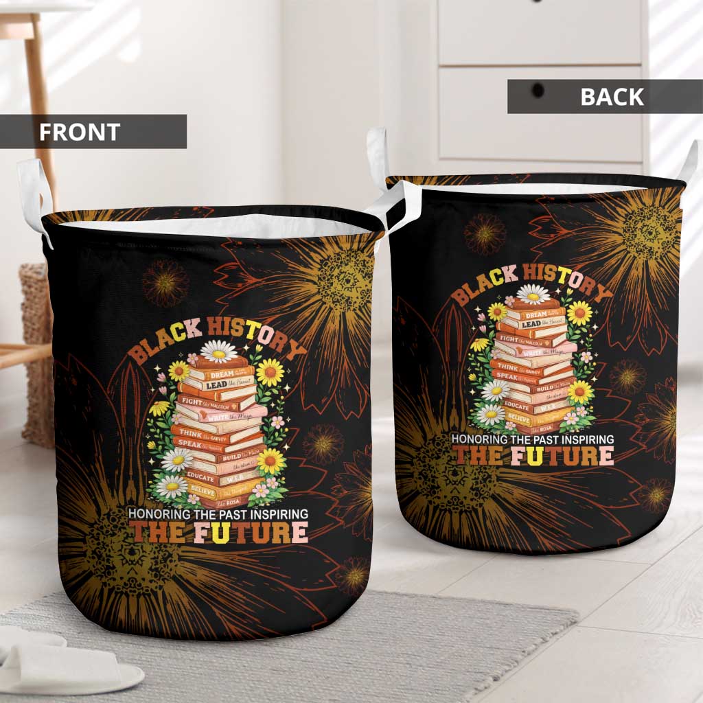 Black History Month Black African American Teachers Laundry Basket Afrocentric Floral Art with Motivational Typography