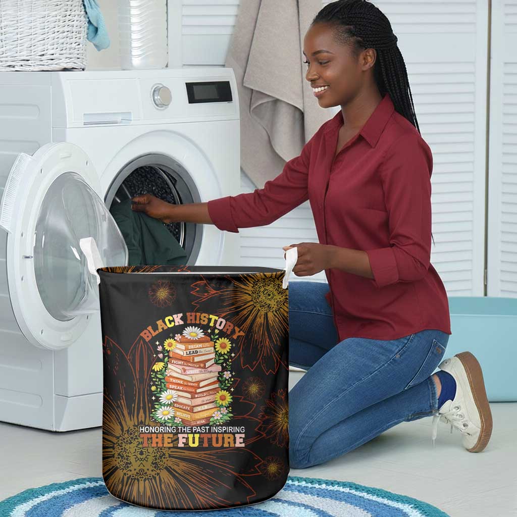 Black History Month Black African American Teachers Laundry Basket Afrocentric Floral Art with Motivational Typography
