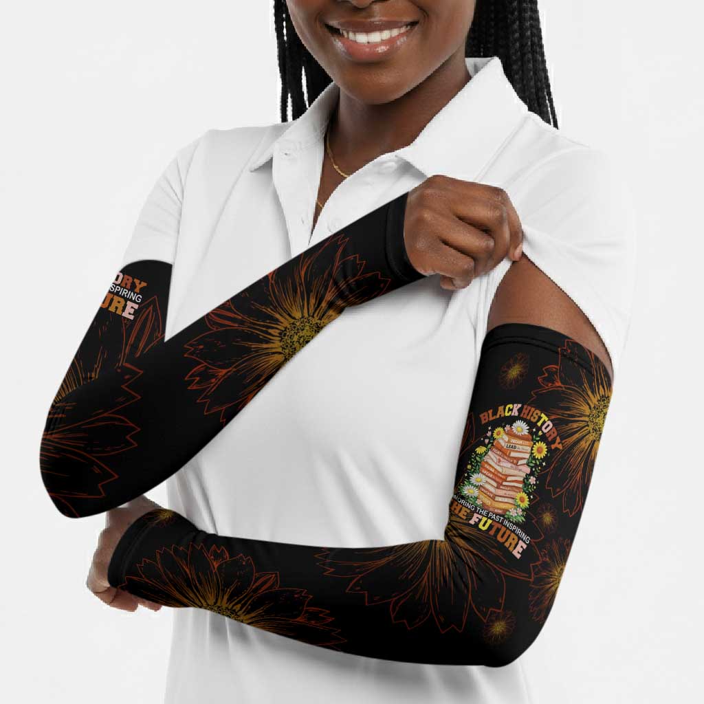 Black History Month Black African American Teachers Arm Sleeves Afrocentric Floral Art with Motivational Typography