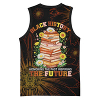 Black History Month Black African American Teachers Basketball Jersey Afrocentric Floral Art with Motivational Typography
