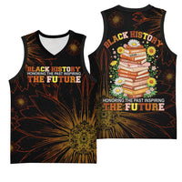 Black History Month Black African American Teachers Basketball Jersey Afrocentric Floral Art with Motivational Typography
