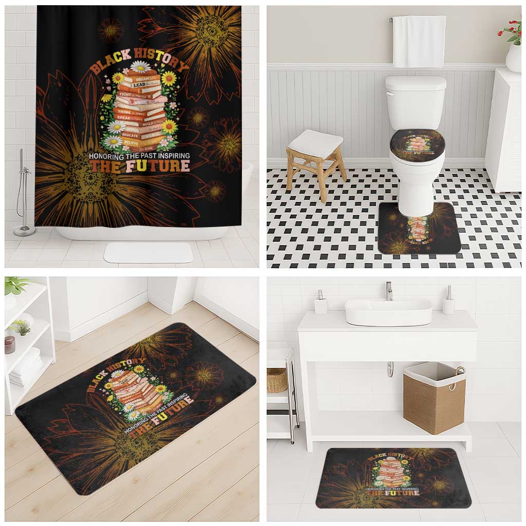 Black History Month Black African American Teachers Bathroom Set Afrocentric Floral Art with Motivational Typography