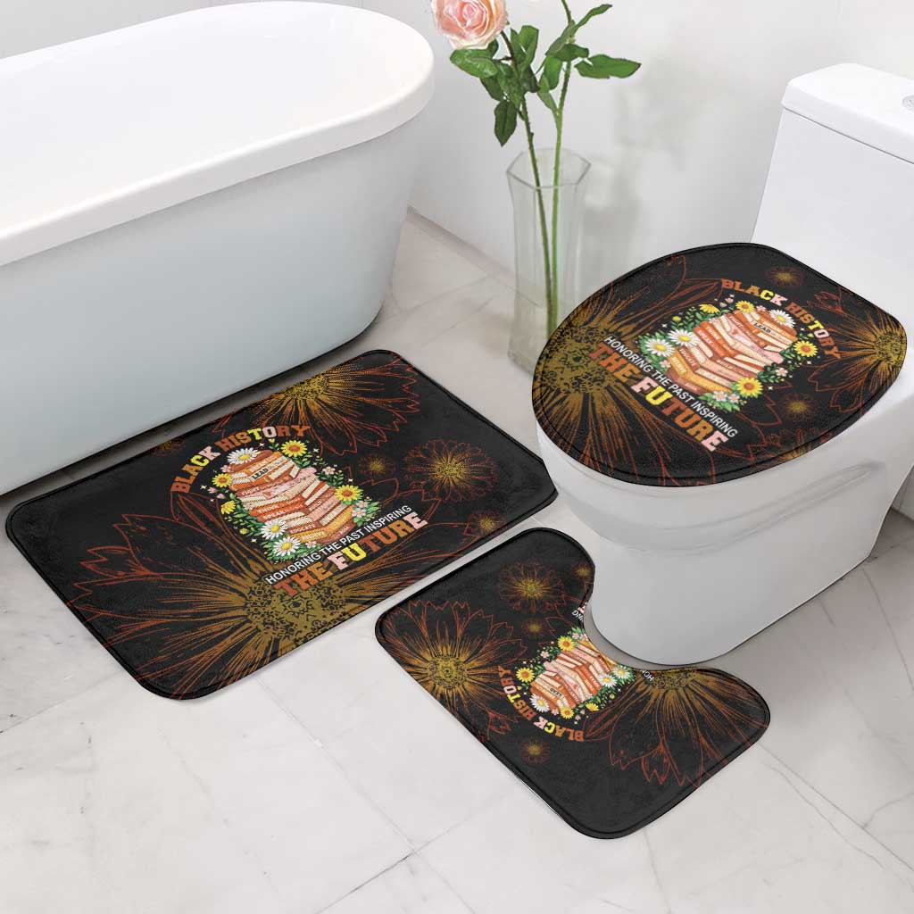 Black History Month Black African American Teachers Bathroom Set Afrocentric Floral Art with Motivational Typography