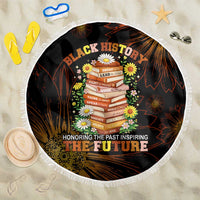 Black History Month Black African American Teachers Beach Blanket Afrocentric Floral Art with Motivational Typography