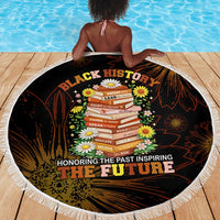 Black History Month Black African American Teachers Beach Blanket Afrocentric Floral Art with Motivational Typography