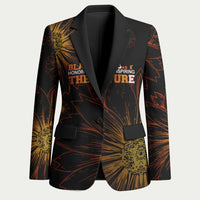 Black History Month Black African American Teachers Blazer Afrocentric Floral Art with Motivational Typography