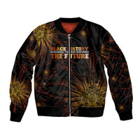Black History Month Black African American Teachers Bomber Jacket Afrocentric Floral Art with Motivational Typography