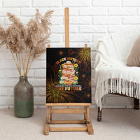 Black History Month Black African American Teachers Canvas Wall Art Afrocentric Floral Art with Motivational Typography