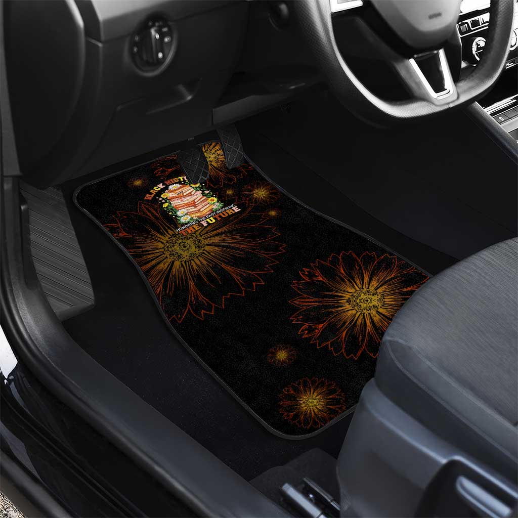 Black History Month Black African American Teachers Car Mats Afrocentric Floral Art with Motivational Typography