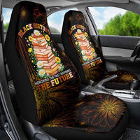 Black History Month Black African American Teachers Car Seat Cover Afrocentric Floral Art with Motivational Typography