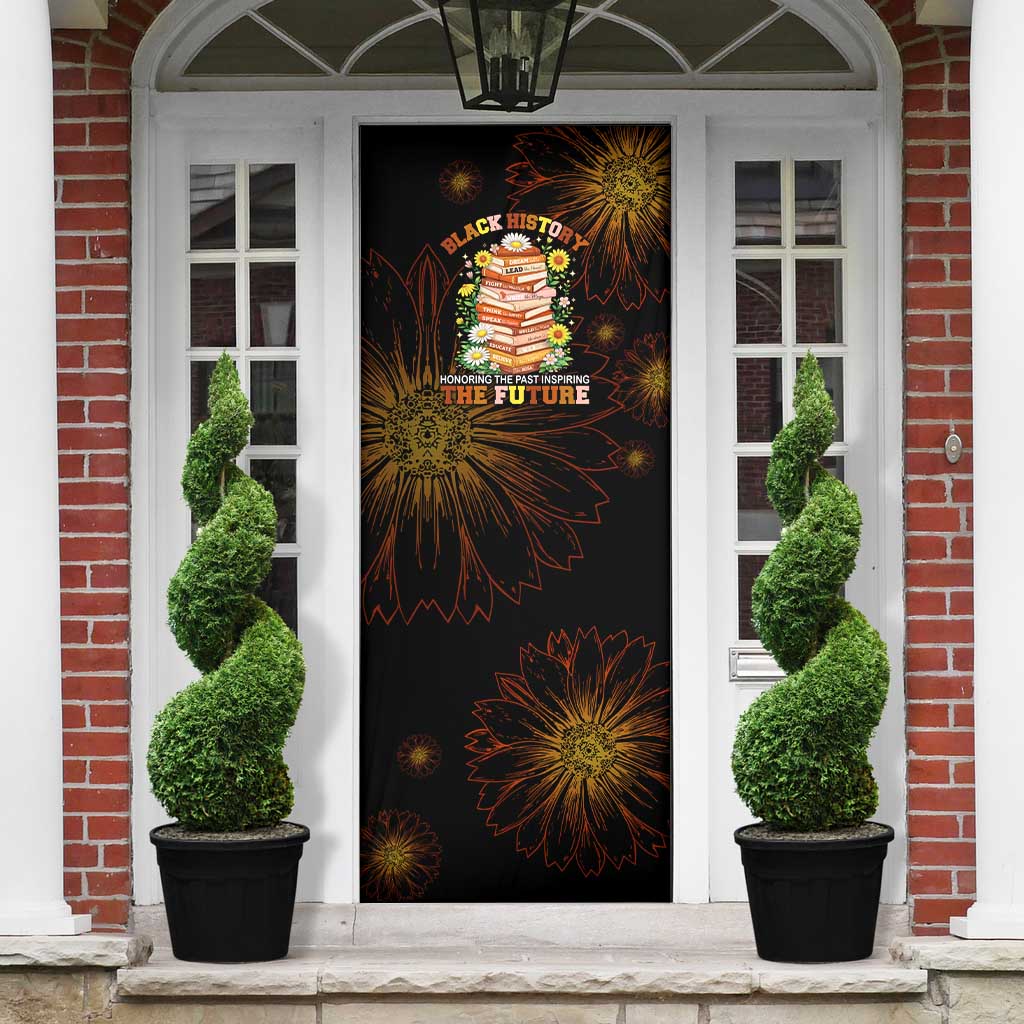 Black History Month Black African American Teachers Door Cover Afrocentric Floral Art with Motivational Typography