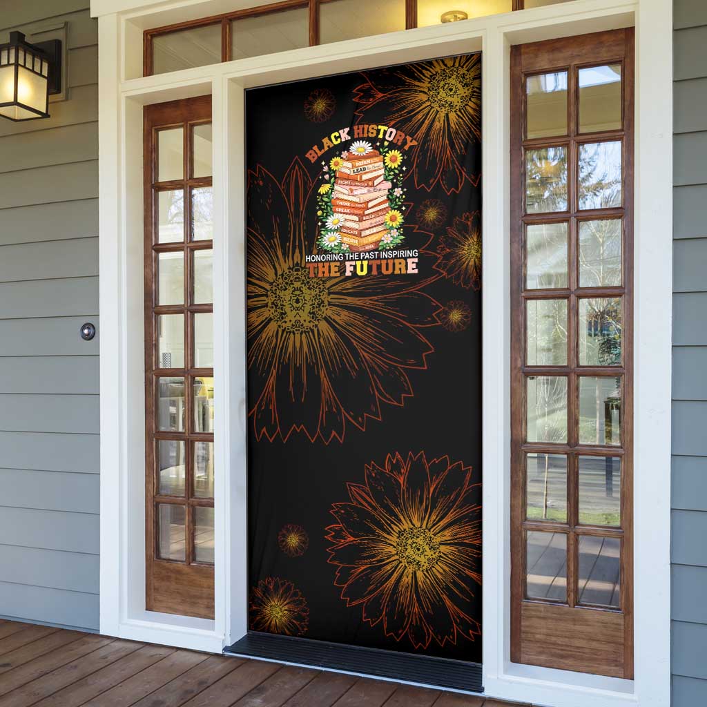 Black History Month Black African American Teachers Door Cover Afrocentric Floral Art with Motivational Typography