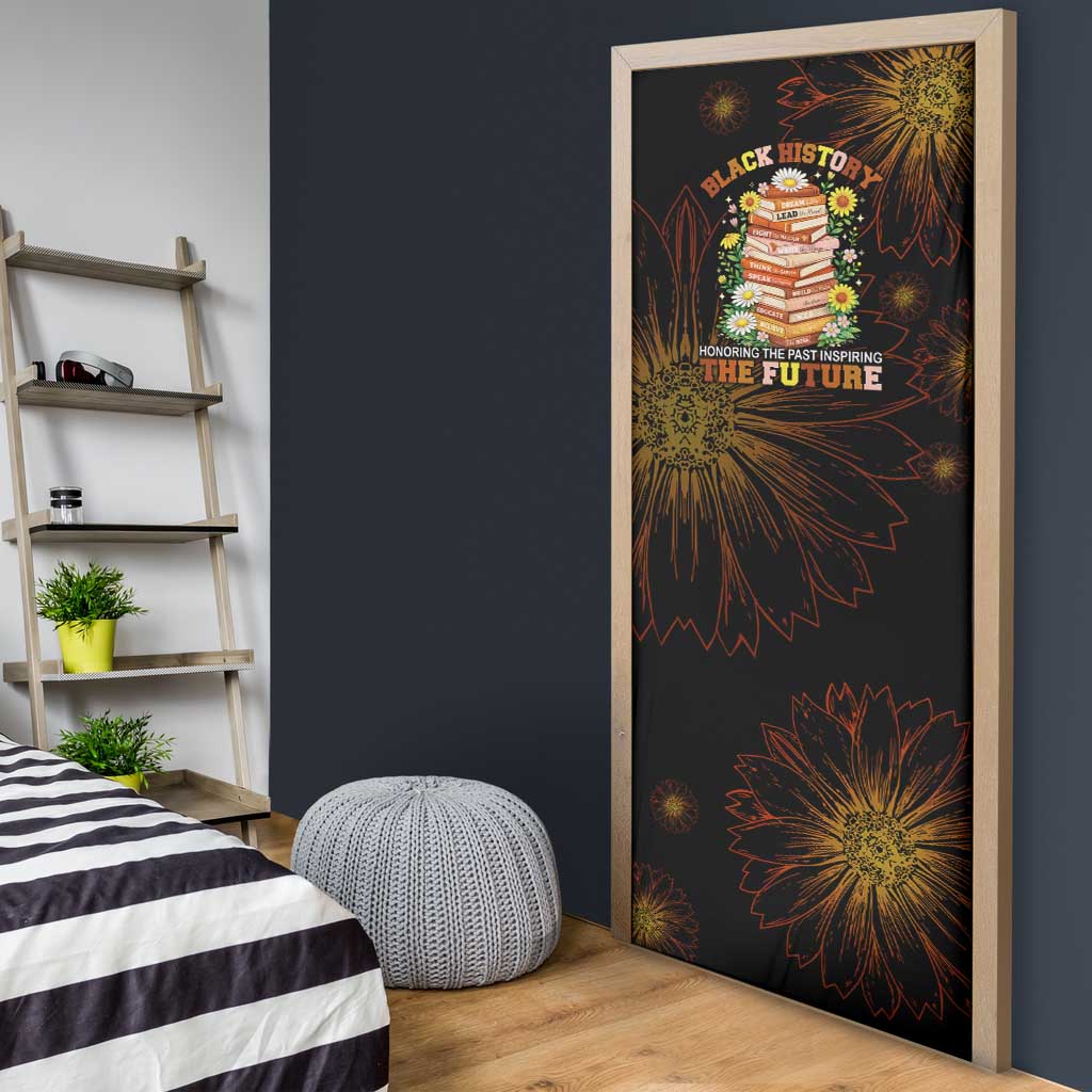 Black History Month Black African American Teachers Door Cover Afrocentric Floral Art with Motivational Typography