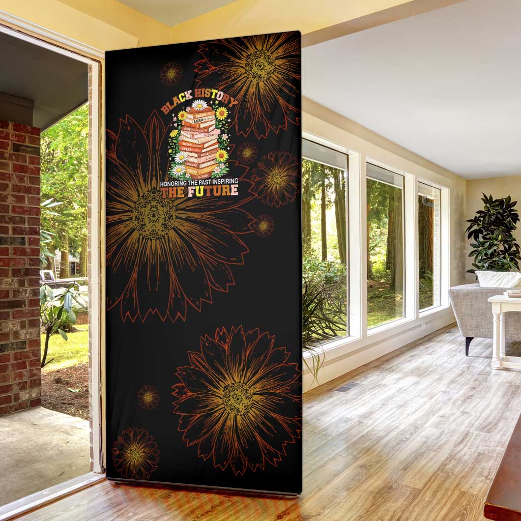 Black History Month Black African American Teachers Door Cover Afrocentric Floral Art with Motivational Typography
