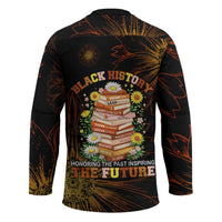 Black History Month Black African American Teachers Hockey Jersey Afrocentric Floral Art with Motivational Typography
