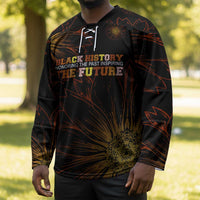 Black History Month Black African American Teachers Hockey Jersey Afrocentric Floral Art with Motivational Typography