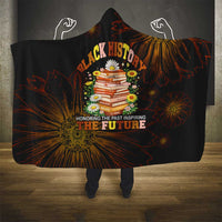 Black History Month Black African American Teachers Hooded Blanket Afrocentric Floral Art with Motivational Typography