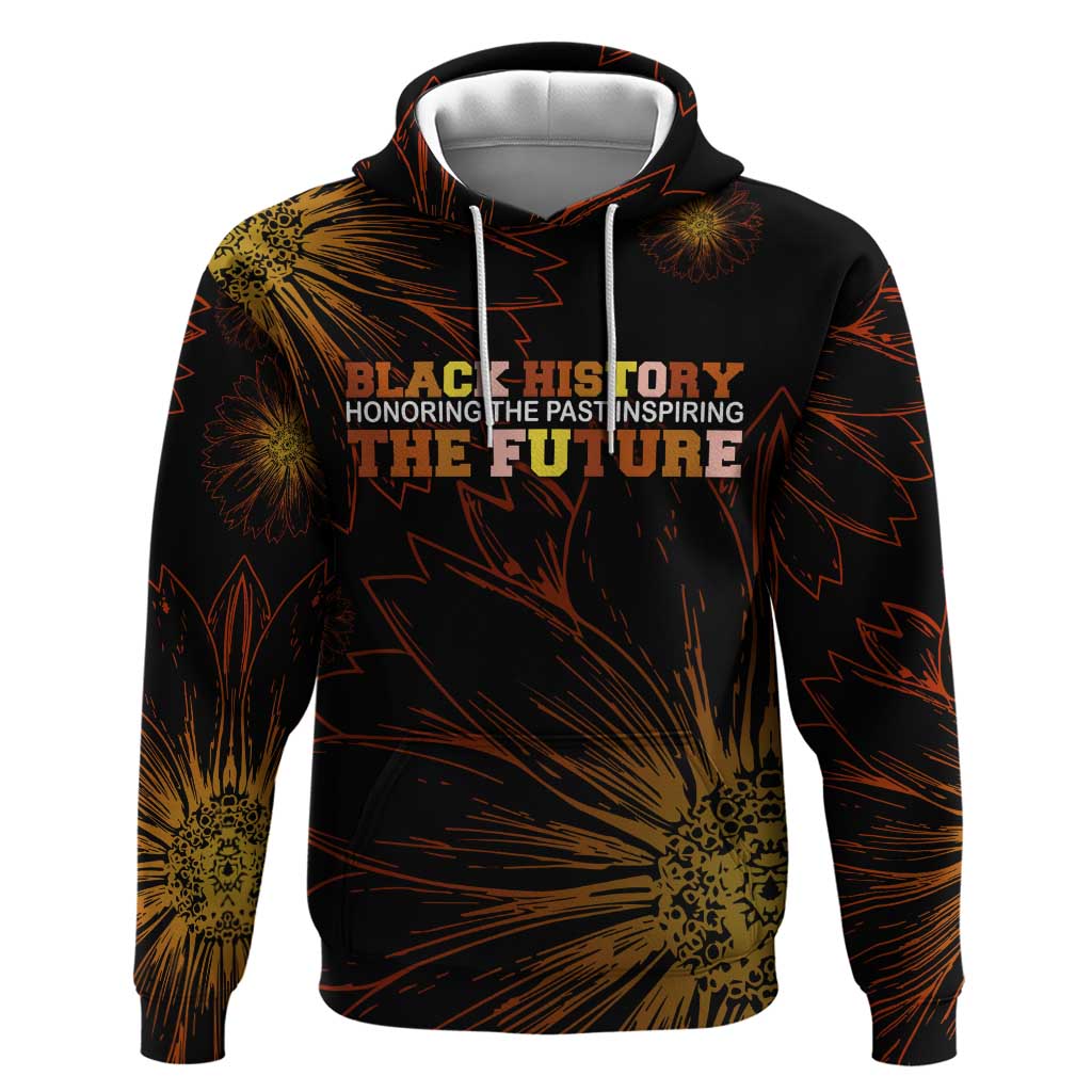 Black History Month Black African American Teachers Hoodie Afrocentric Floral Art with Motivational Typography