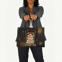 Black History Month Black African American Teachers Leather Bag Afrocentric Floral Art with Motivational Typography
