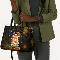 Black History Month Black African American Teachers Leather Bag Afrocentric Floral Art with Motivational Typography