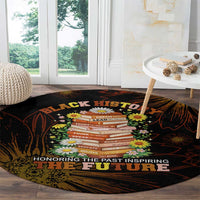 Black History Month Black African American Teachers Round Carpet Afrocentric Floral Art with Motivational Typography