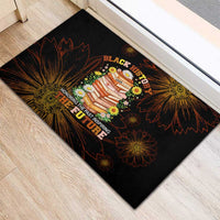 Black History Month Black African American Teachers Rubber Doormat Afrocentric Floral Art with Motivational Typography