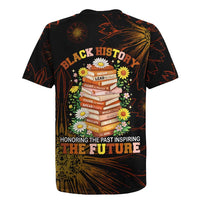 Black History Month Black African American Teachers Rugby Jersey Afrocentric Floral Art with Motivational Typography