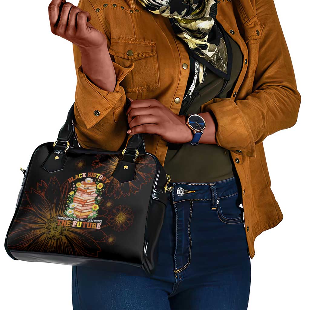 Black History Month Black African American Teachers Shoulder Handbag Afrocentric Floral Art with Motivational Typography