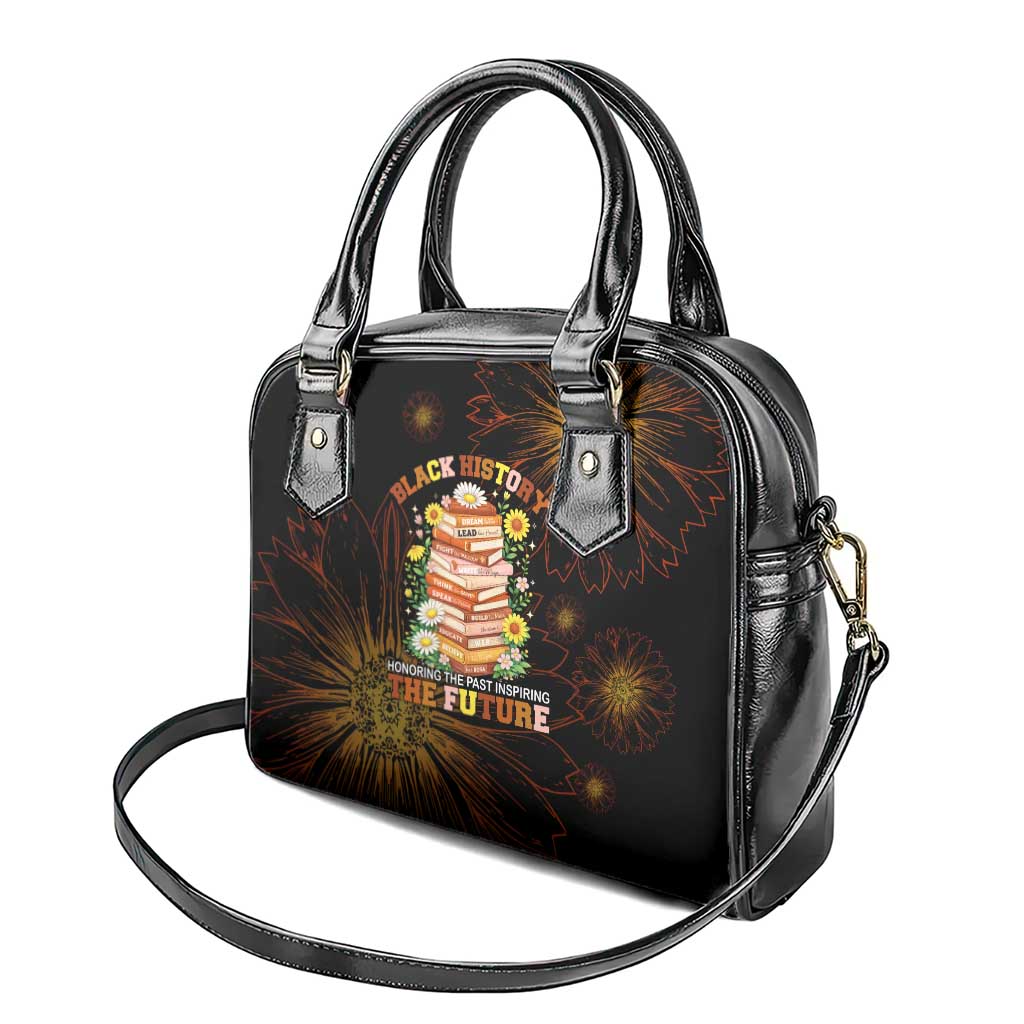 Black History Month Black African American Teachers Shoulder Handbag Afrocentric Floral Art with Motivational Typography