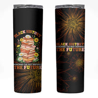 Black History Month Black African American Teachers Skinny Tumbler Afrocentric Floral Art with Motivational Typography