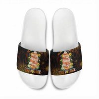 Black History Month Black African American Teachers Slide Sandals Afrocentric Floral Art with Motivational Typography