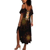 Black History Month Black African American Teachers Summer Maxi Dress Afrocentric Floral Art with Motivational Typography