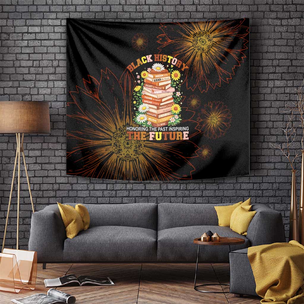 Black History Month Black African American Teachers Tapestry Afrocentric Floral Art with Motivational Typography