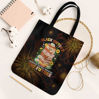 Black History Month Black African American Teachers Tote Bag Afrocentric Floral Art with Motivational Typography