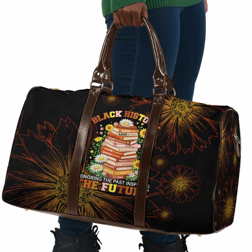 Black History Month Black African American Teachers Travel Bag Afrocentric Floral Art with Motivational Typography
