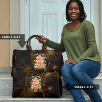 Black History Month Black African American Teachers Travel Bag Afrocentric Floral Art with Motivational Typography