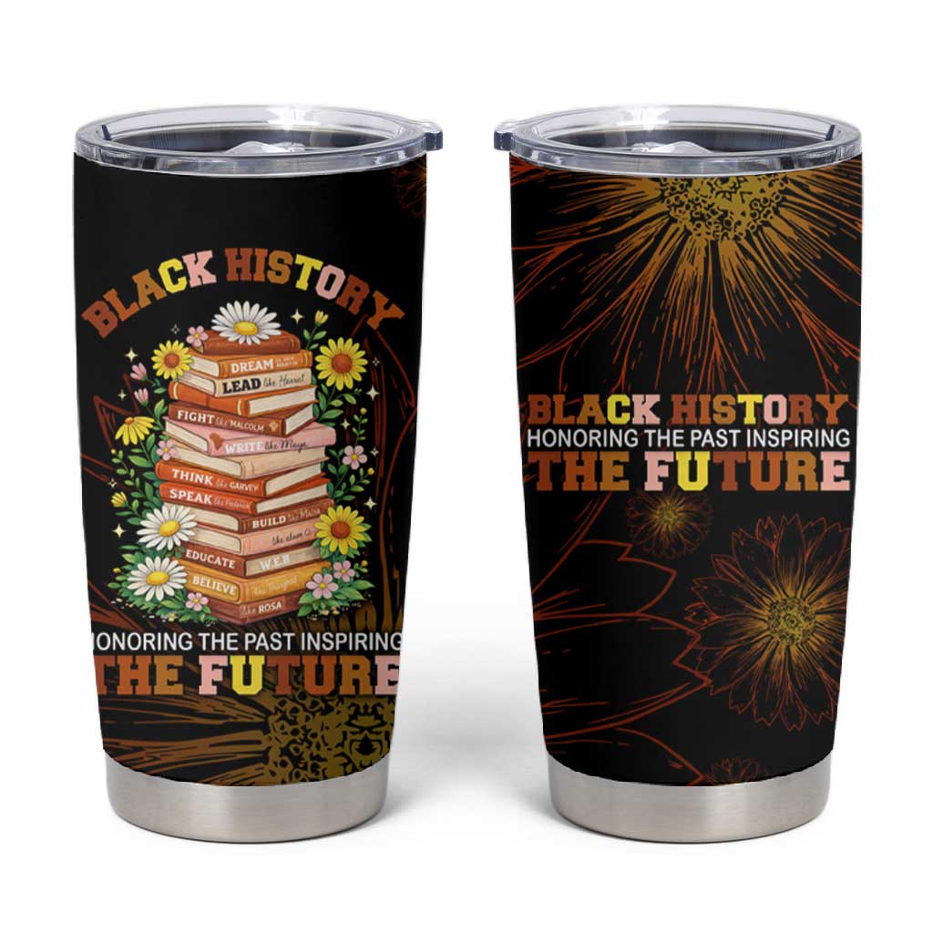 Black History Month Black African American Teachers Tumbler Cup Afrocentric Floral Art with Motivational Typography