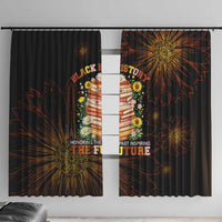 Black History Month Black African American Teachers Window Curtain Afrocentric Floral Art with Motivational Typography