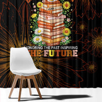 Black History Month Black African American Teachers Window Curtain Afrocentric Floral Art with Motivational Typography