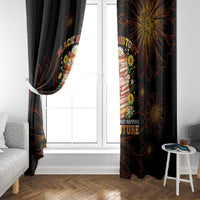 Black History Month Black African American Teachers Window Curtain Afrocentric Floral Art with Motivational Typography