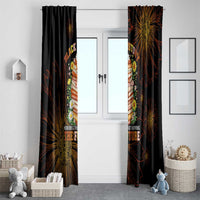 Black History Month Black African American Teachers Window Curtain Afrocentric Floral Art with Motivational Typography