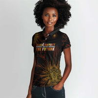 Black History Month Black African American Teachers Women Polo Shirt Afrocentric Floral Art with Motivational Typography