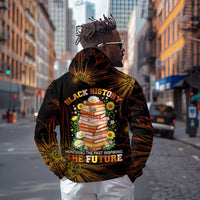Black History Month Black African American Teachers Zip Hoodie Afrocentric Floral Art with Motivational Typography